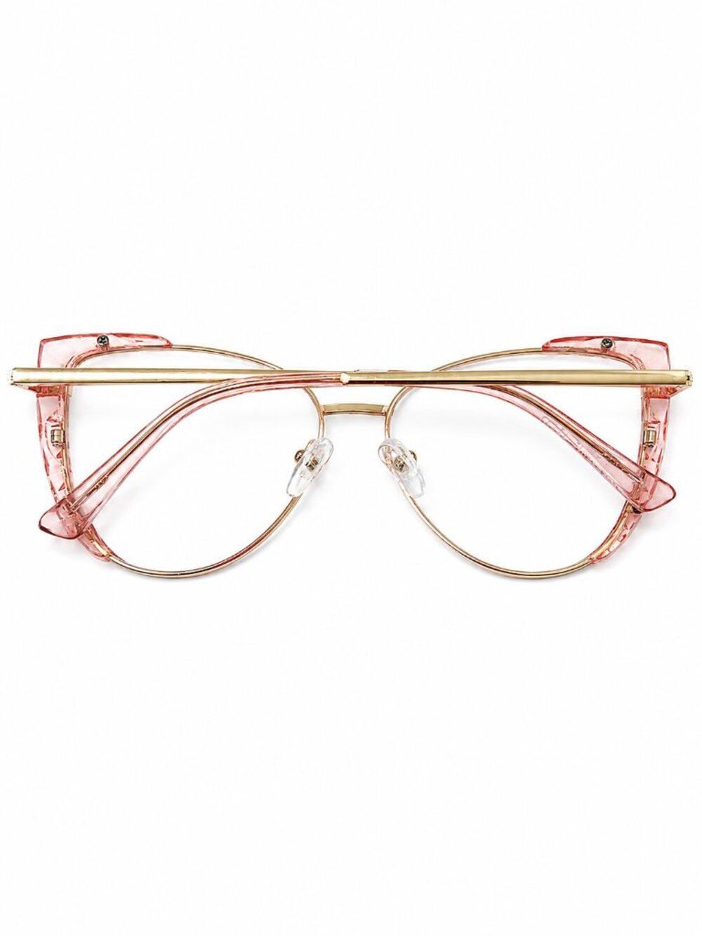 Pink Crystal Gold Cat Eye 54-16-143 Eyeglass Frames - Picture 3 of 9